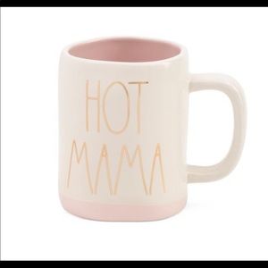 RAE Dunn Hot Mama mug pink and metallic gold